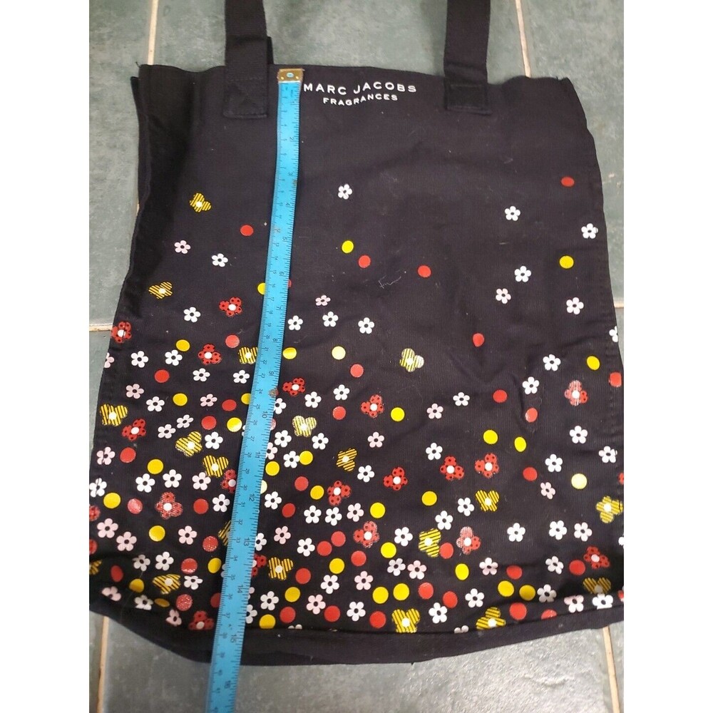 Marc Jacobs Fragrances Black / w flowers  Tote Bag. Shoppers bag canvas floral - Picture 3 of 6